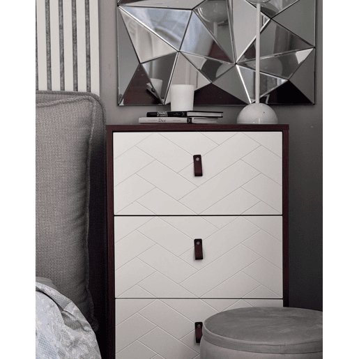 Cómoda 3 gavetas NUEVA Castanho escuroBranco