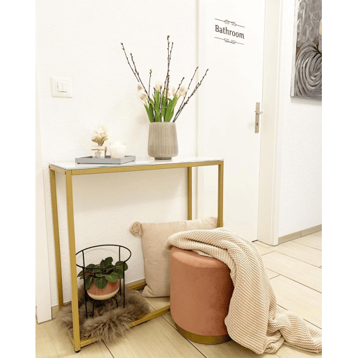 Consola DELANO Vidro de segurança (temperado) MármoreDourado