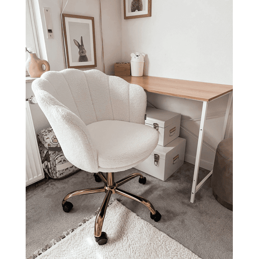 Cadeira de escritório MONTICELLO Bouclé Branco