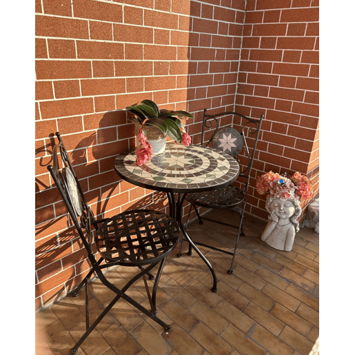 Conjunto de varanda Dobrável CARIATI Metal Preto