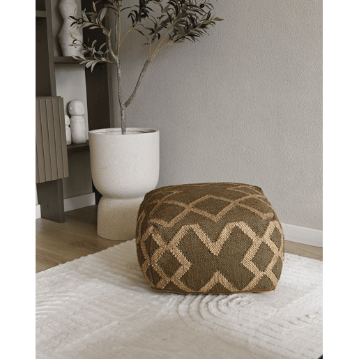 Pufe GOPI Juta Verde 50 cm 50 cm 30 cm