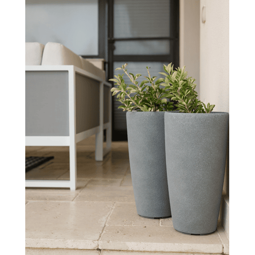 Conjunto de 2 vasos para plantas ABDERA 23 cm Cinzento
