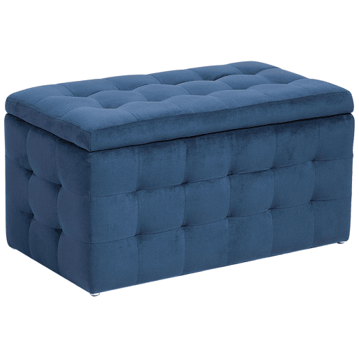 Repousa-pés com arrumação MICHIGAN Veludo Azul escuro