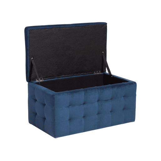 Repousa-pés com arrumação MICHIGAN Veludo Azul escuro