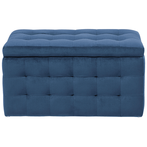 Repousa-pés com arrumação MICHIGAN Veludo Azul escuro