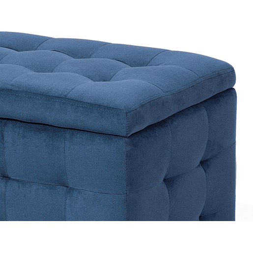 Repousa-pés com arrumação MICHIGAN Veludo Azul escuro