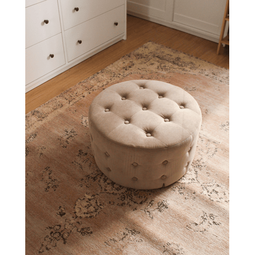 Pufe TAMPA Veludo Cor de areia 55 cm 55 cm 30 cm