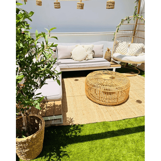 Mesa de centro RANDAZZO Rattan Castanho claro Mesa de centro RANDAZZO Rattan Castanho claro
