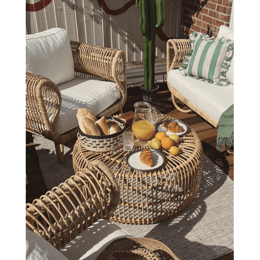 Mesa de centro RANDAZZO Rattan Castanho claro Mesa de centro RANDAZZO Rattan Castanho claro