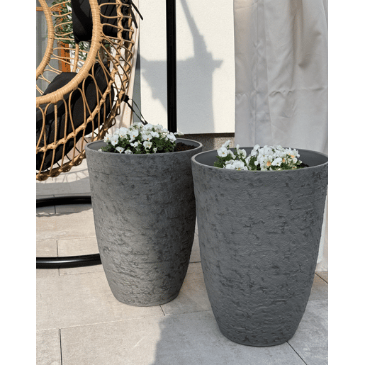 Conjunto de 2 vasos para plantas CAMIA 35 cm Cinzento