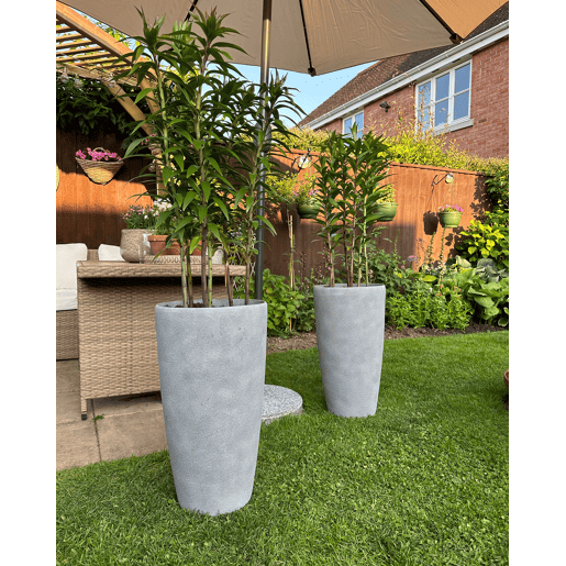 Conjunto de 2 vasos para plantas ABDERA 31 cm Cinzento