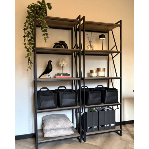 Estante com 5 prateleiras FORRES 184 cm CastanhoPreto