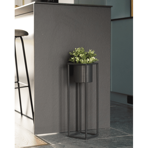 Vaso alto para plantas IDRA Metal 15 cm Preto
