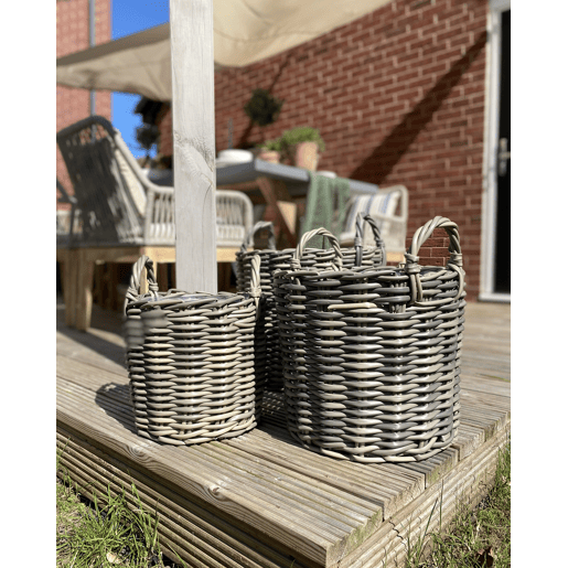 Conjunto de 3 vasos para plantas NIKITI 293540 cm Taupe