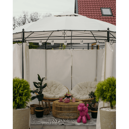 Pérgola de Jardim SAFARA Metal 368 cm 368 cm Creme