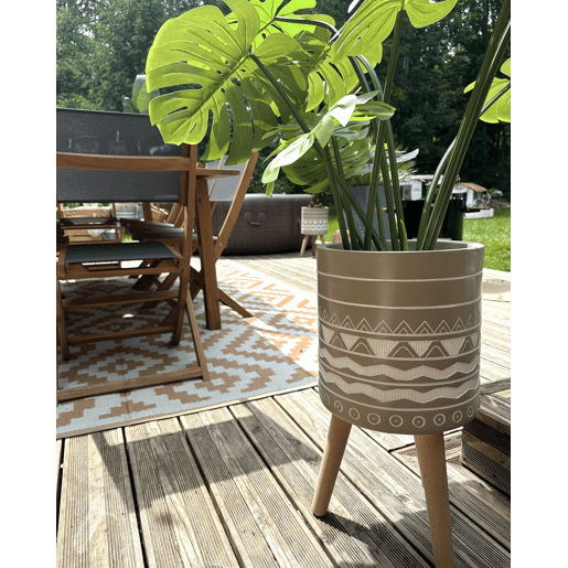 Vaso alto para plantas MILINA 30 cm Creme