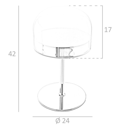 ANGEL CERDA Candeeiro de mesa em aço e vidro transparente ANGEL CERDA Candeeiro de mesa em aço e vidro transparente