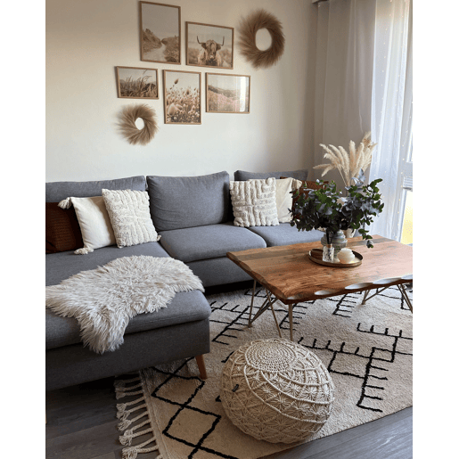 Tapete ERLER Creme claro 140 x 200 cm Algodão