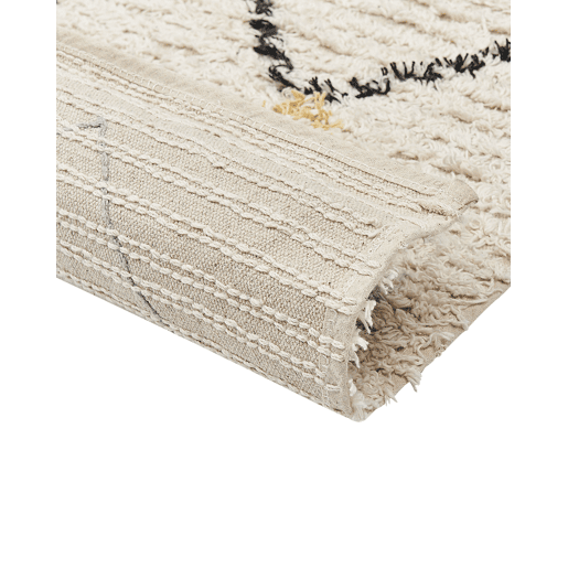Tapete TEZPUR Creme 140 x 200 cm Algodão