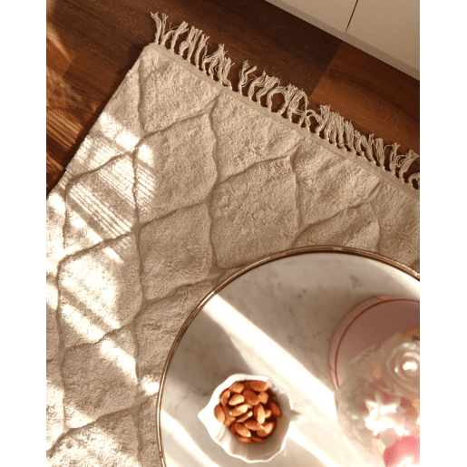 Tapete SILCHAR Creme 140 x 200 cm Algodão