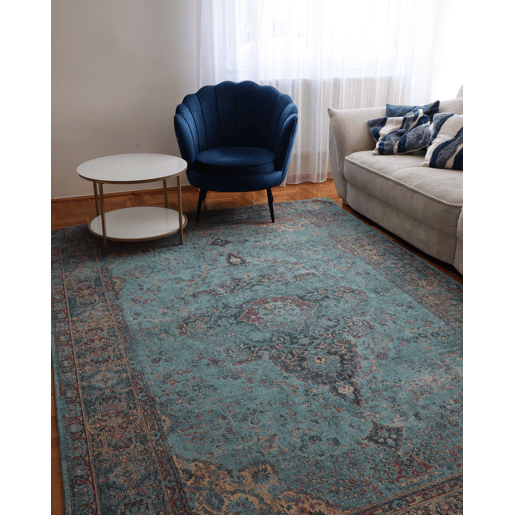 Tapete KANSU Azul 160 x 230 cm Algodão Tapete KANSU Azul 160 x 230 cm Algodão