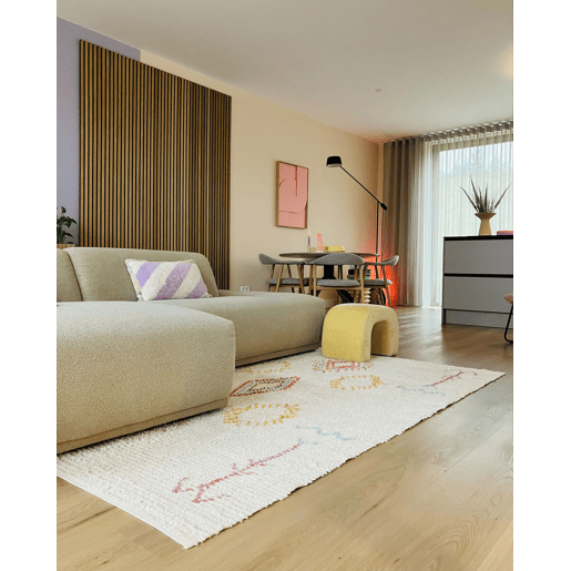 Tapete BETTIAH Creme 160 x 230 cm Algodão