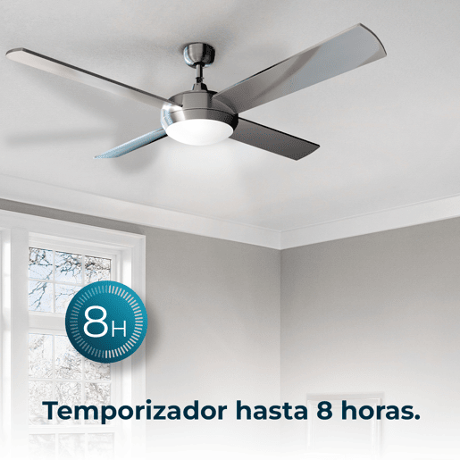 Cecotec Ventoinha de teto de 52u2019u2019 com 4 pás, 60 W, lâmpada LED com função VerãoInverno.