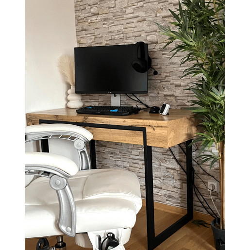 Secretária VIDA Castanho claro 120 cm 55 cm com arrumação