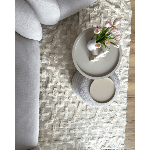Tapete ITANAGAR Creme 140 x 200 cm Algodão Tapete ITANAGAR Creme 140 x 200 cm Algodão