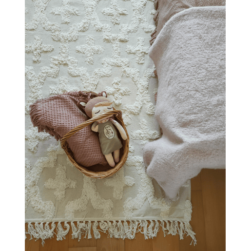 Tapete ITANAGAR Creme 80 x 150 cm Algodão Tapete ITANAGAR Creme 80 x 150 cm Algodão