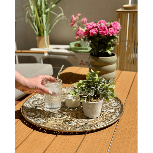 Bandeja decorativa KITNOS Metal Dourado