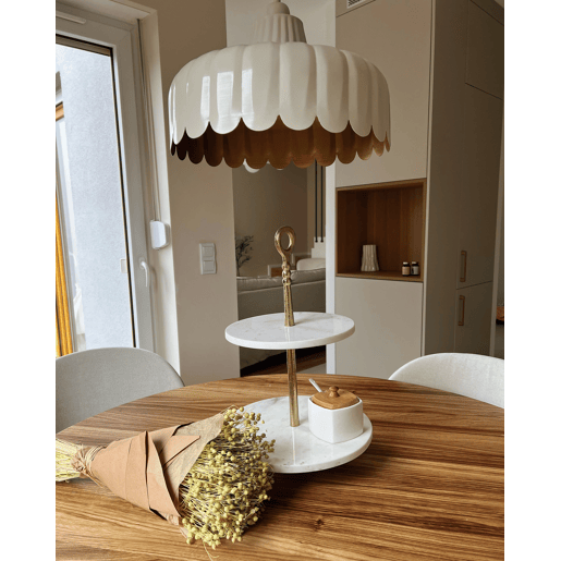 Suporte para bolos TARUM Pedra Mármore branco
