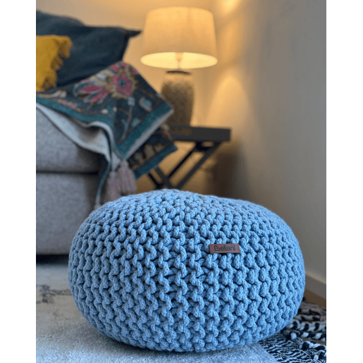 Pufe CONRAD Algodão Azul claro 40 cm 40 cm 25 cm