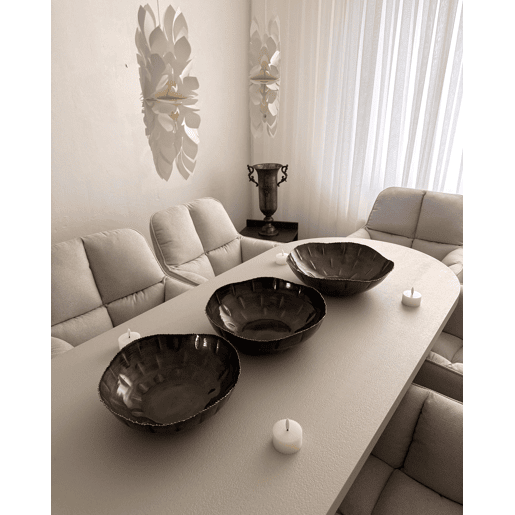 Set of 3 Decorative Bowls PINANG Metal Latão