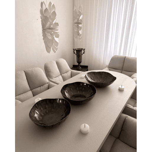 Set of 3 Decorative Bowls PINANG Metal Latão