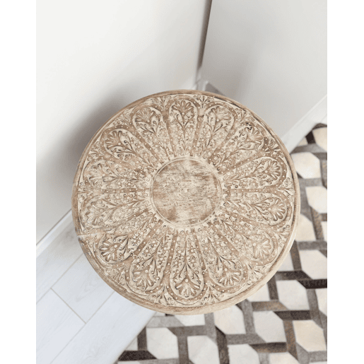 Mesa de apoio SANTRA Mangueira de mangueira Castanho claro