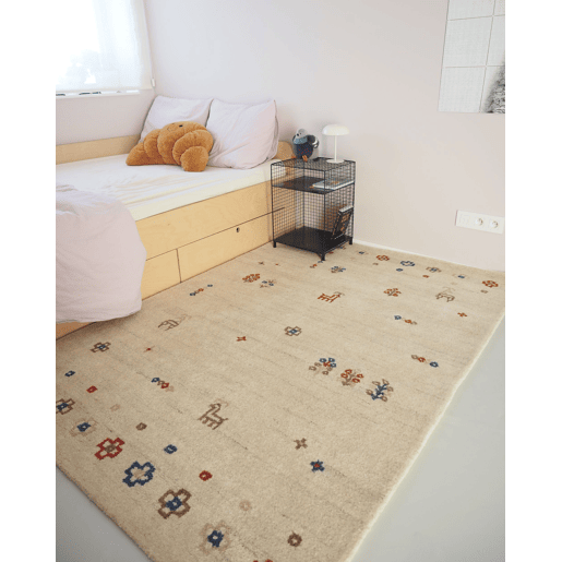 Tapete SULUCA Creme 140 x 200 cm Lã Gabbeh Tapete SULUCA Creme 140 x 200 cm Lã Gabbeh