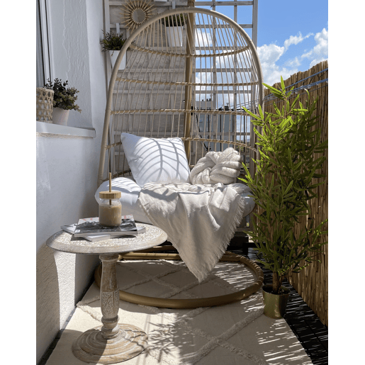 Mesa de apoio JAMBIA Mangueira de mangueira Branco creme