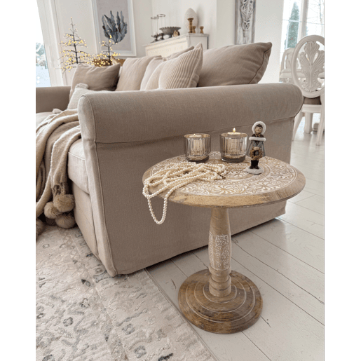 Mesa de apoio JAMBIA Mangueira de mangueira Branco creme