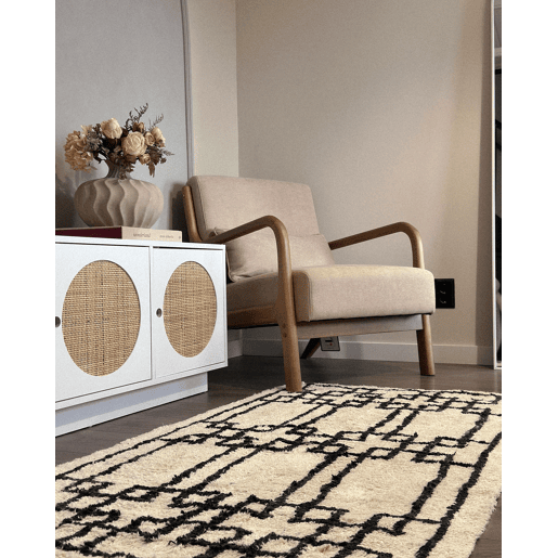 Tapete TURHAL Creme 160 x 230 cm Algodão