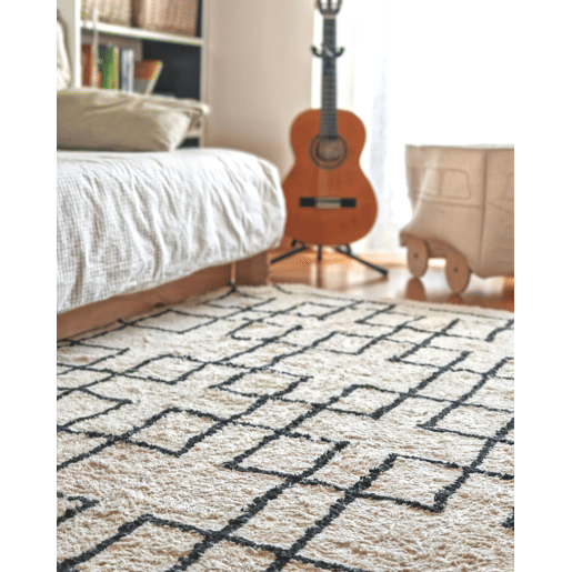 Tapete TURHAL Creme 160 x 230 cm Algodão