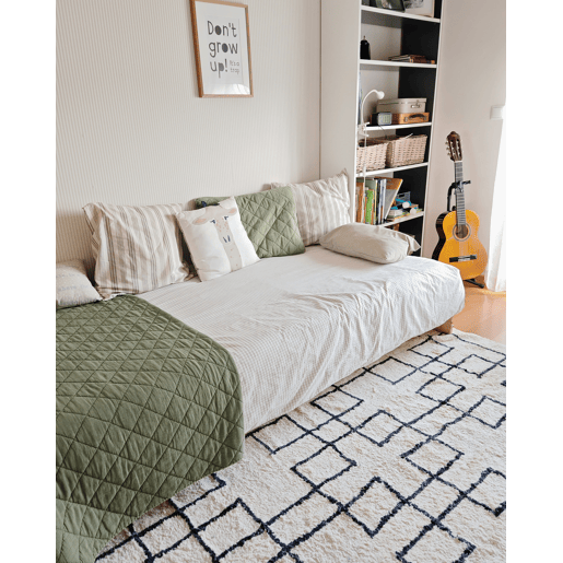 Tapete TURHAL Creme 160 x 230 cm Algodão