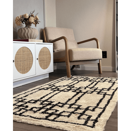 Tapete TURHAL Creme 80 x 150 cm Algodão