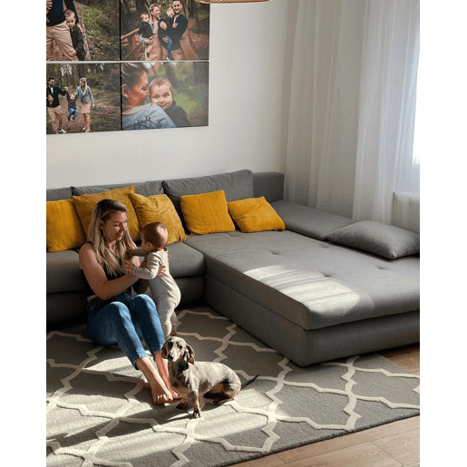Tapete SILVAN Cinzento claro 160 x 230 cm Lã