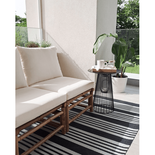 Tapete de exterior DELHI Preto 120 x 180 cm