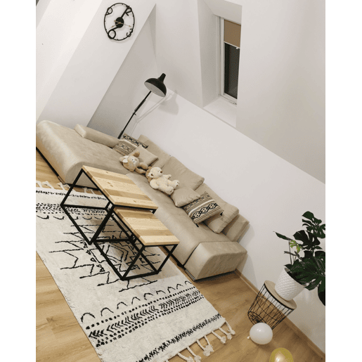 Tapete KHOURIBGA Branco creme 140 x 200 cm Algodão