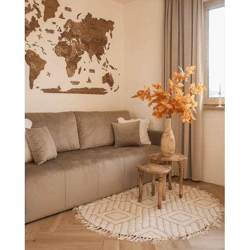 Tapete HORASAN Creme claro ø 140 cm Algodão