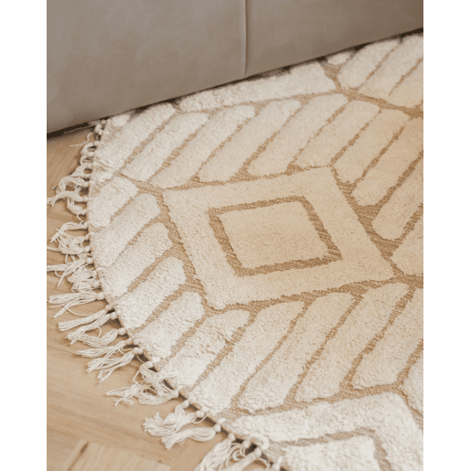 Tapete HORASAN Creme claro ø 140 cm Algodão