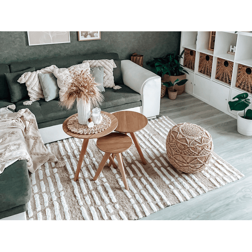 Tapete AHIRLI Creme 120 x 180 cm Algodão