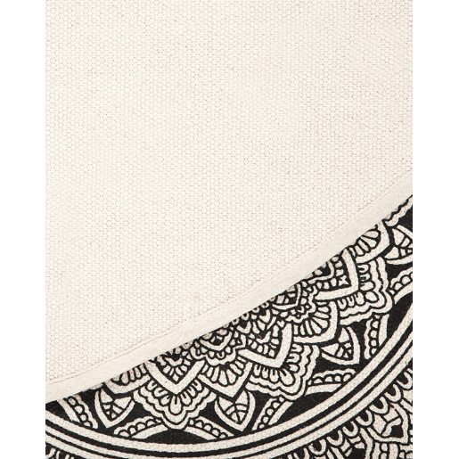 Tapete HIZAN Preto ø 120 cm Algodão